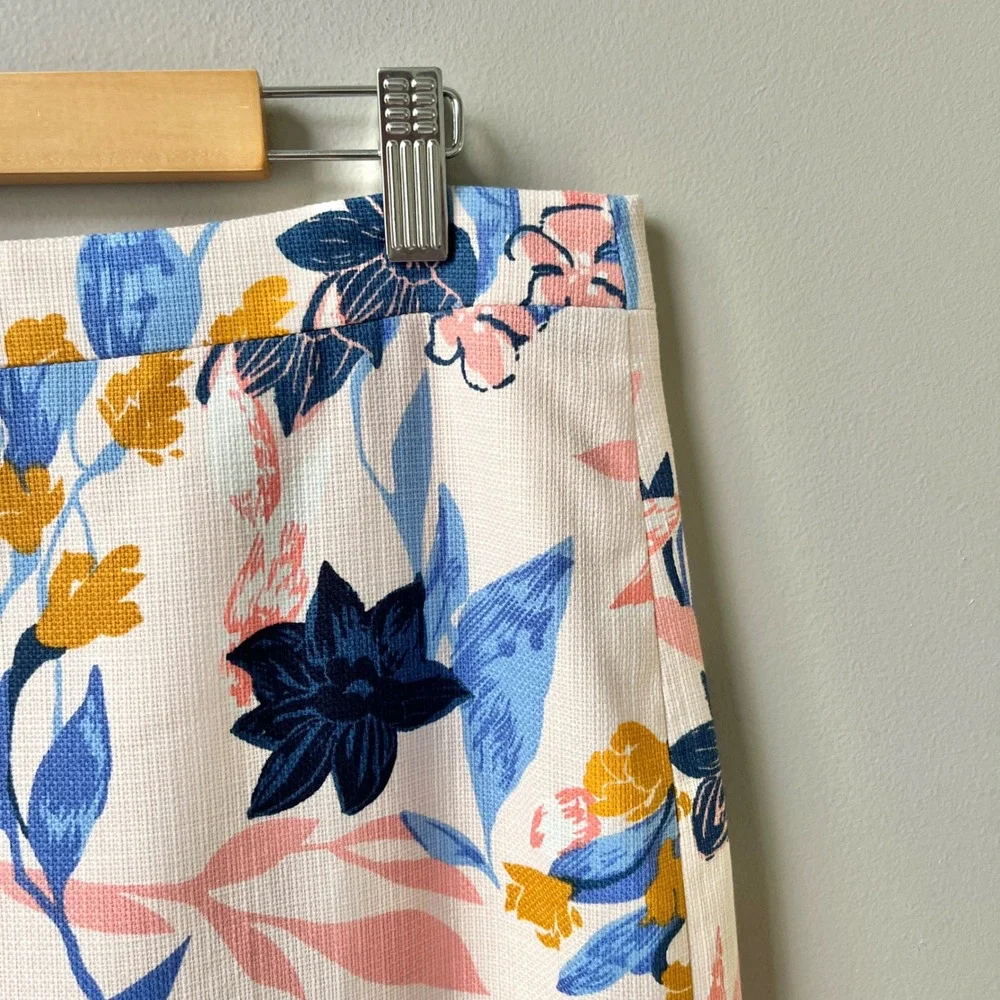 J. Crew Factory Skirt Women's 14 New NWT Pink Floral Office Feminine Preppy